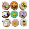 A fashionable clutch bag decorated with colorful woven round small bags featuring flower cartoon dolls Item Picture